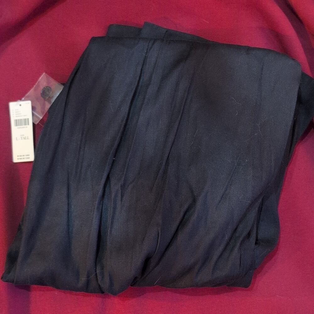 Maeve Anthropologie Women's Midnight Navy Solid Pleated Dress Pants, Tall